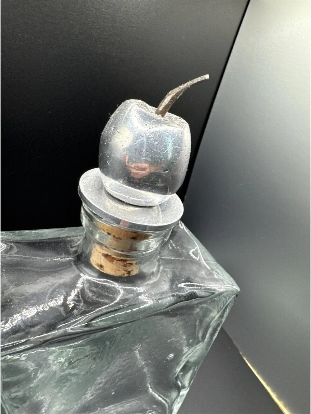1980’s Glass Decanter Apple stopper